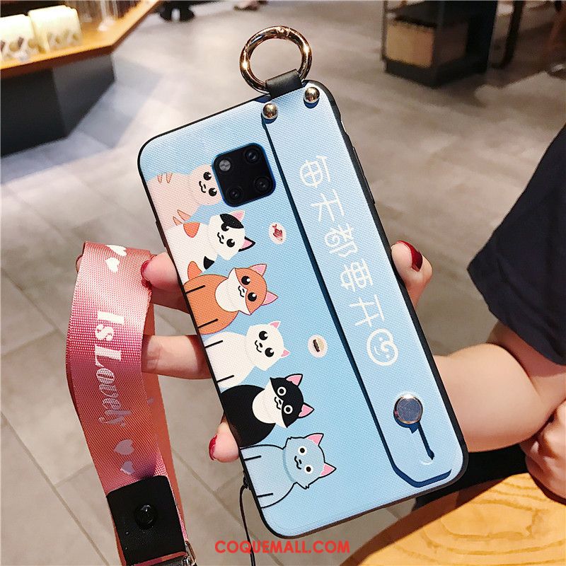 Étui Huawei Mate 20 Pro Délavé En Daim Créatif Dessin Animé, Coque Huawei Mate 20 Pro Silicone Support