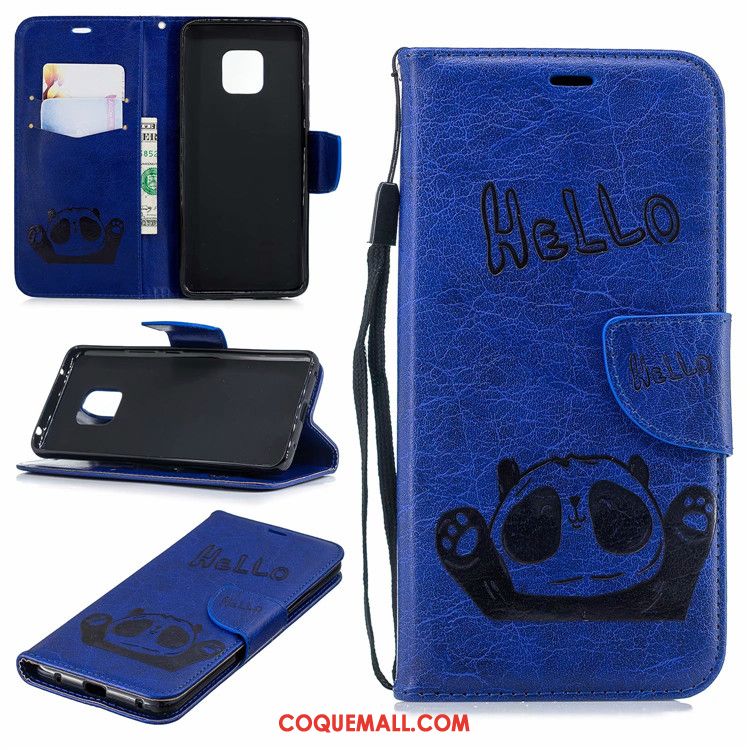 Étui Huawei Mate 20 Pro Incassable Portefeuille Rouge, Coque Huawei Mate 20 Pro Chat Étui En Cuir