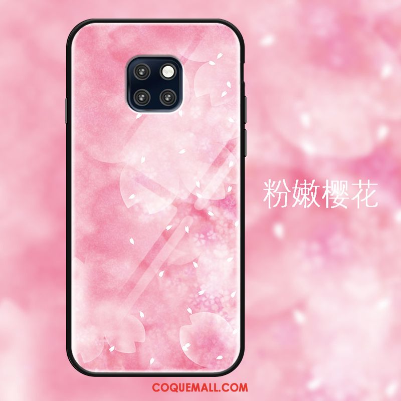 Étui Huawei Mate 20 Pro Rose Ornements Suspendus Protection, Coque Huawei Mate 20 Pro Bleu Marin Verre