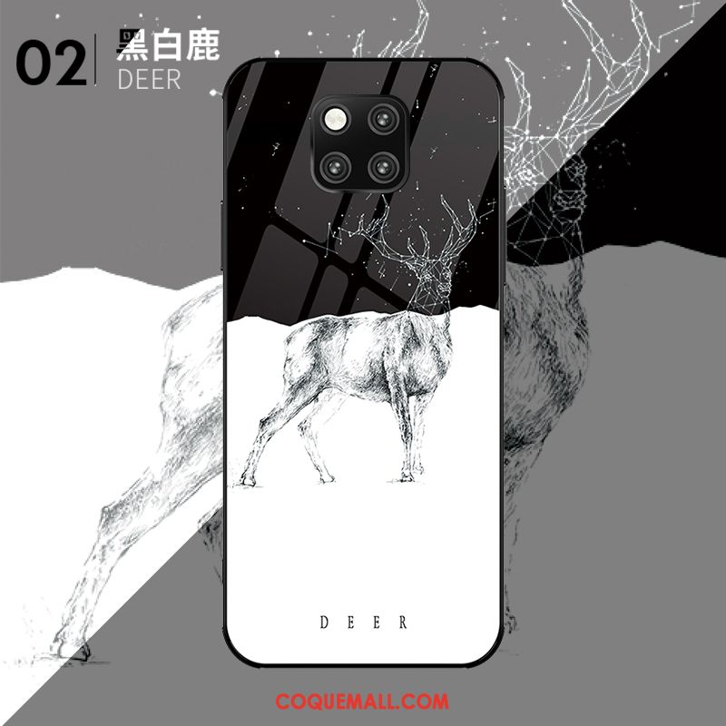Étui Huawei Mate 20 Pro Tout Compris Créatif Personnalité, Coque Huawei Mate 20 Pro Noir Blanc