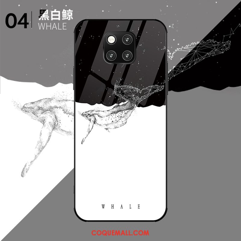 Étui Huawei Mate 20 Pro Tout Compris Créatif Personnalité, Coque Huawei Mate 20 Pro Noir Blanc