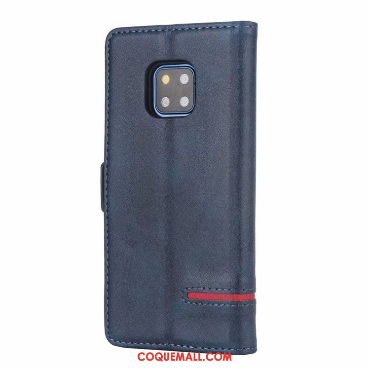 Étui Huawei Mate 20 Pro Tout Compris Étui En Cuir Simple, Coque Huawei Mate 20 Pro Incassable Bleu Marin