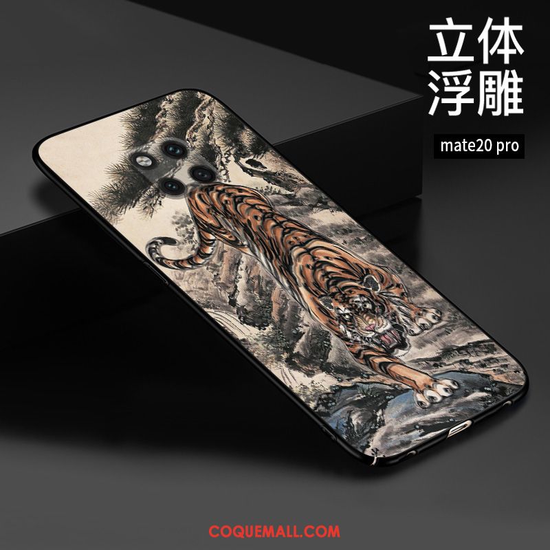 Étui Huawei Mate 20 Pro Téléphone Portable Gaufrage Style Chinois, Coque Huawei Mate 20 Pro Protection Personnalisé