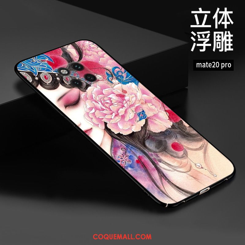 Étui Huawei Mate 20 Pro Téléphone Portable Gaufrage Style Chinois, Coque Huawei Mate 20 Pro Protection Personnalisé