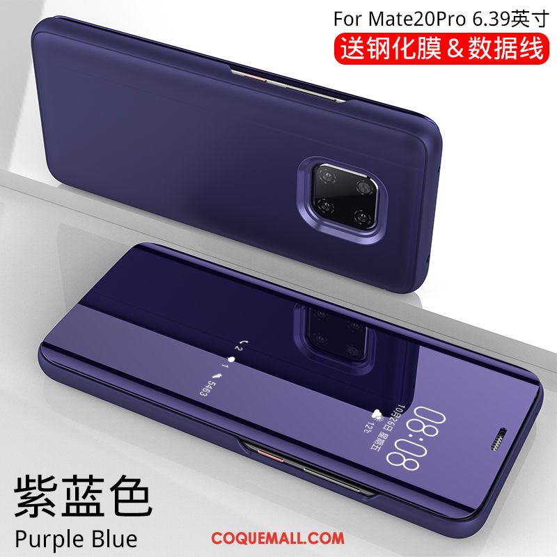 Étui Huawei Mate 20 Pro Téléphone Portable Tout Compris Incassable, Coque Huawei Mate 20 Pro Étui En Cuir Bleu
