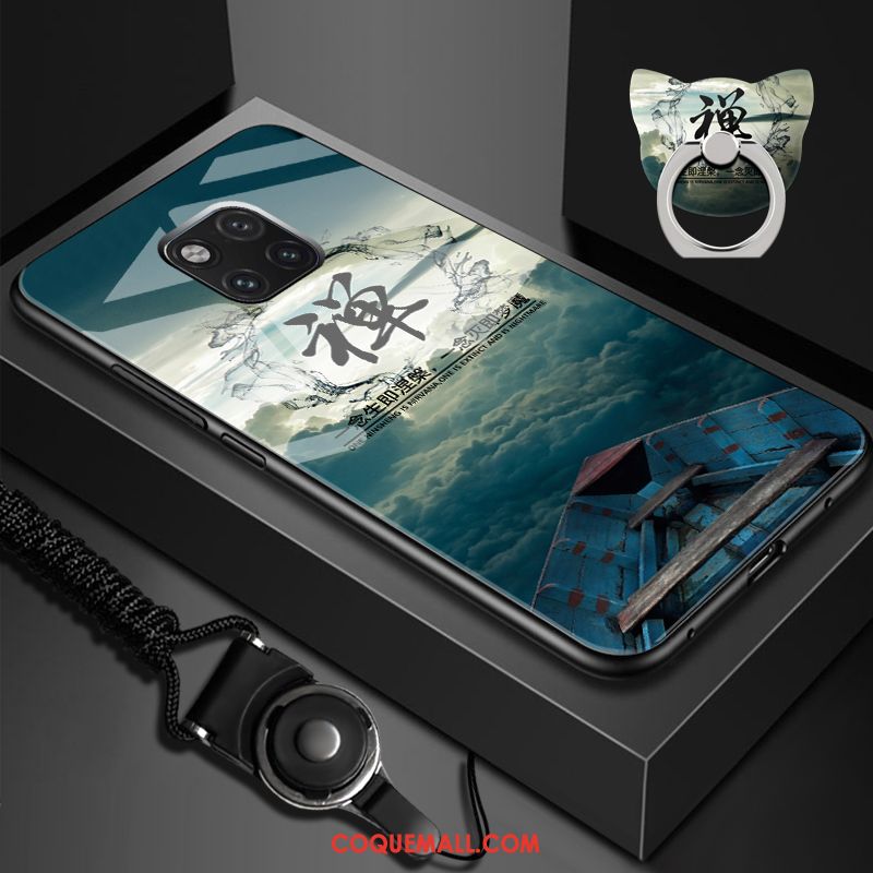 Étui Huawei Mate 20 Pro Téléphone Portable Verre Personnalité, Coque Huawei Mate 20 Pro Noir Nouveau