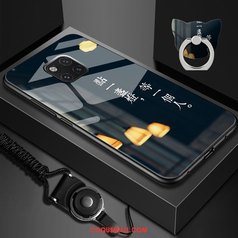 Étui Huawei Mate 20 Pro Téléphone Portable Verre Personnalité, Coque Huawei Mate 20 Pro Noir Nouveau