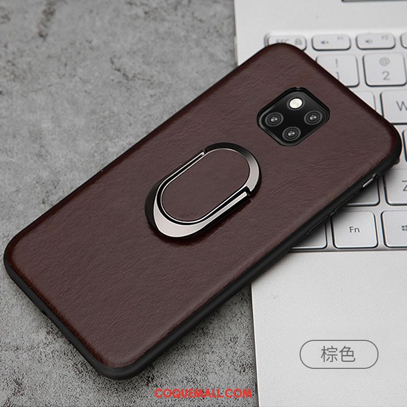 Étui Huawei Mate 20 Rs Cuir Véritable Cuir Protection, Coque Huawei Mate 20 Rs Anneau À Bord