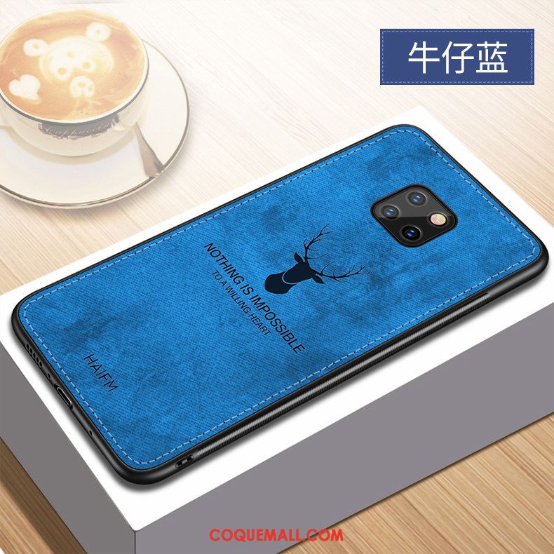 Étui Huawei Mate 20 Rs Protection Gris Tissu, Coque Huawei Mate 20 Rs Modèle Fleurie Téléphone Portable