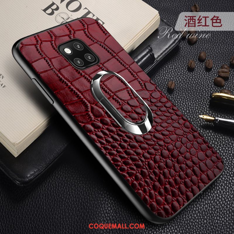 Étui Huawei Mate 20 Rs Support Tout Compris Cuir Véritable, Coque Huawei Mate 20 Rs Simple Nouveau Braun