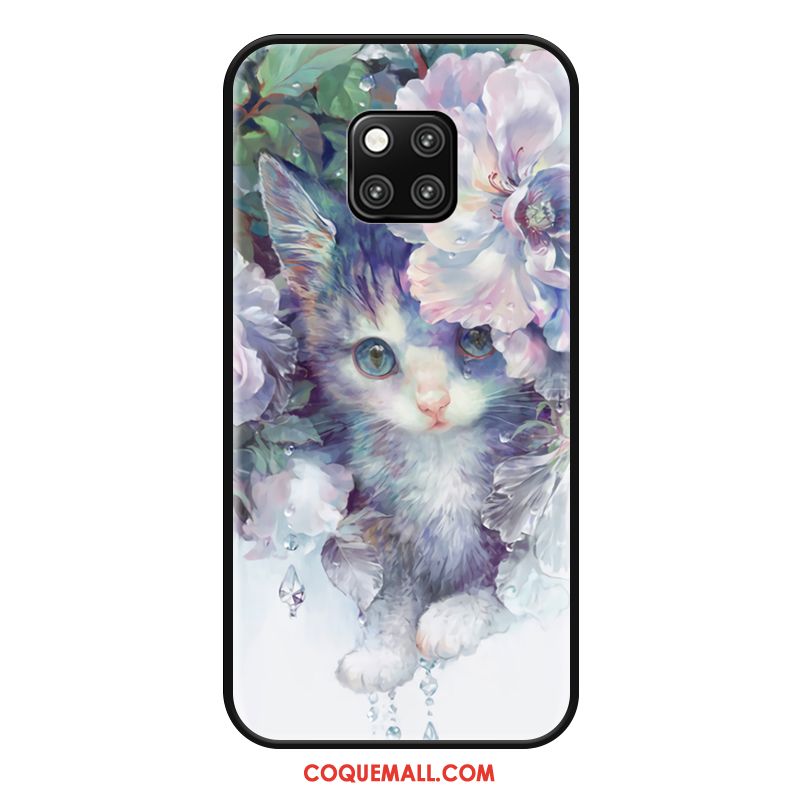 Étui Huawei Mate 20 Rs Tout Compris Protection Fleur, Coque Huawei Mate 20 Rs Délavé En Daim Noir