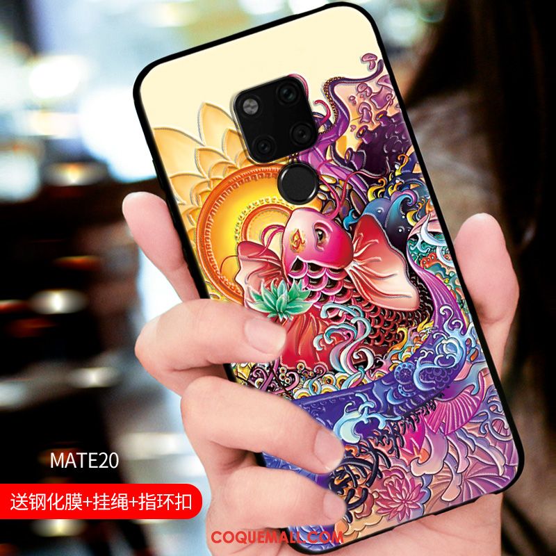 Étui Huawei Mate 20 Tout Compris Ornements Suspendus Tendance, Coque Huawei Mate 20 Gaufrage Nouveau