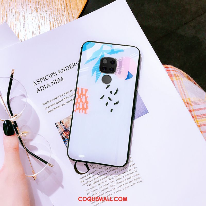 Étui Huawei Mate 20 Verre Téléphone Portable Incassable, Coque Huawei Mate 20 Personnalité Bleu