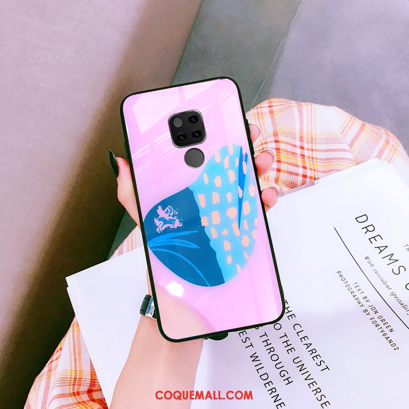 Étui Huawei Mate 20 Verre Téléphone Portable Incassable, Coque Huawei Mate 20 Personnalité Bleu