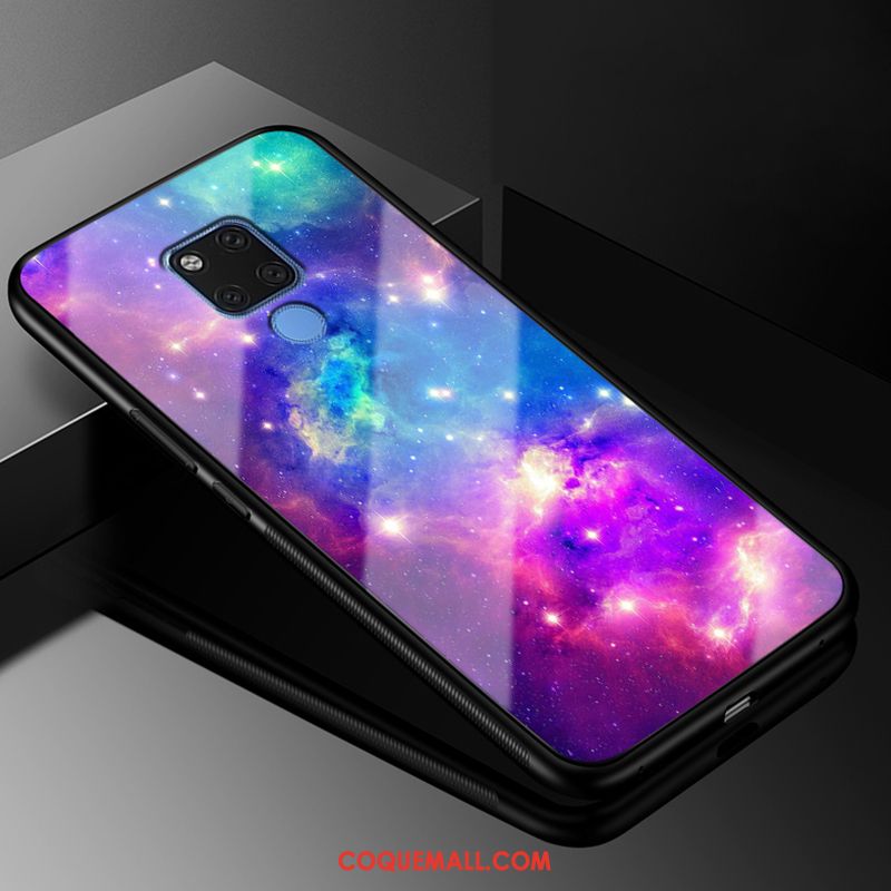 Étui Huawei Mate 20 Verre Violet Téléphone Portable, Coque Huawei Mate 20 Protection Marque De Tendance