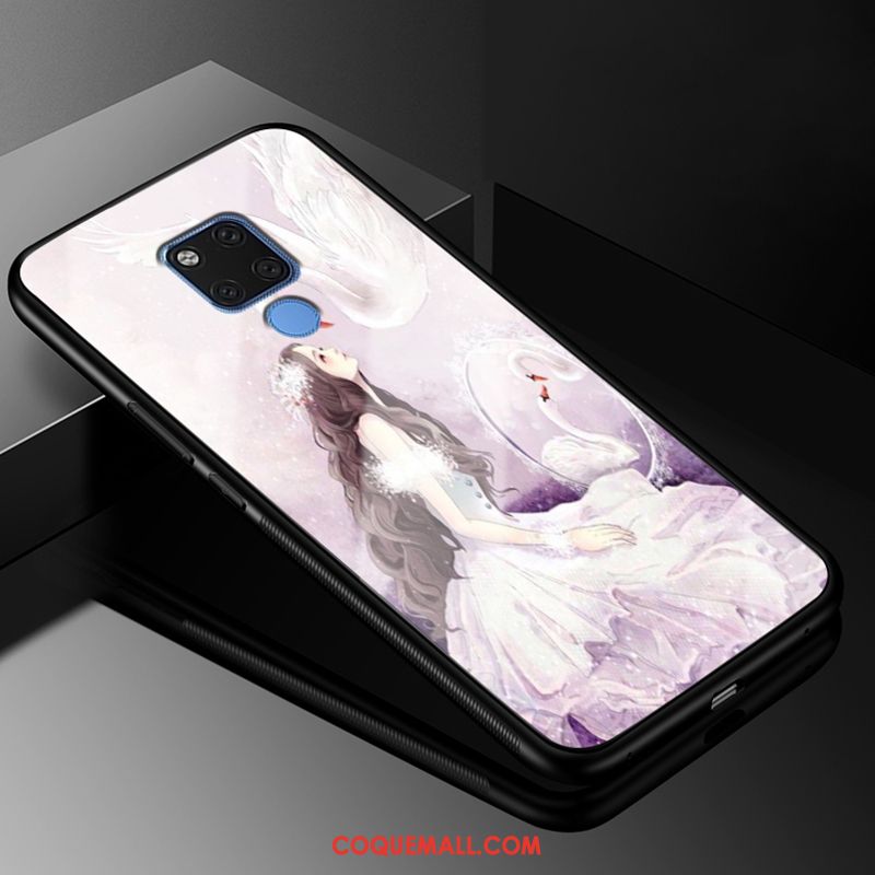 Étui Huawei Mate 20 Verre Violet Téléphone Portable, Coque Huawei Mate 20 Protection Marque De Tendance