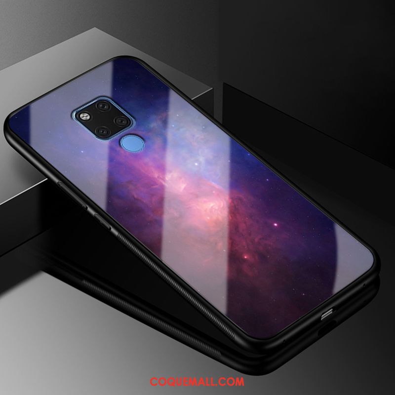 Étui Huawei Mate 20 Verre Violet Téléphone Portable, Coque Huawei Mate 20 Protection Marque De Tendance