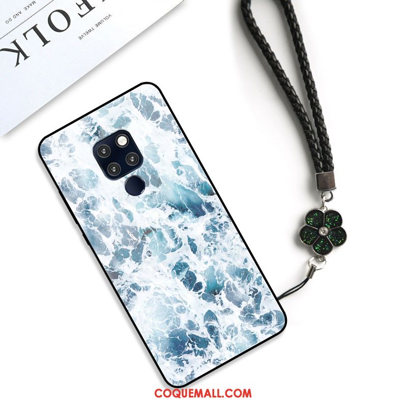 Étui Huawei Mate 20 X Amoureux Art Couvercle Arrière, Coque Huawei Mate 20 X Fluide Doux Bleu