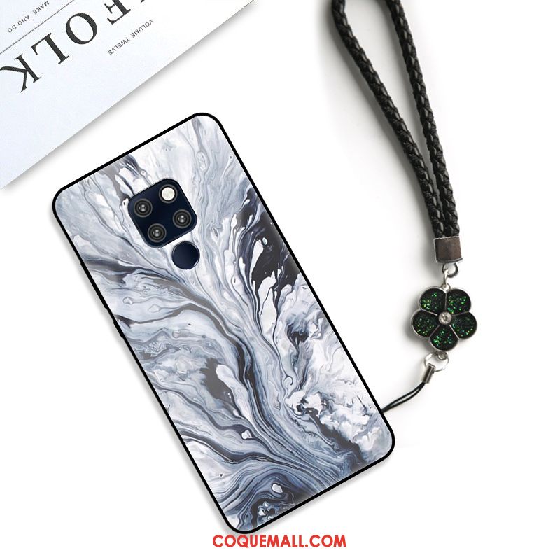 Étui Huawei Mate 20 X Amoureux Art Couvercle Arrière, Coque Huawei Mate 20 X Fluide Doux Bleu