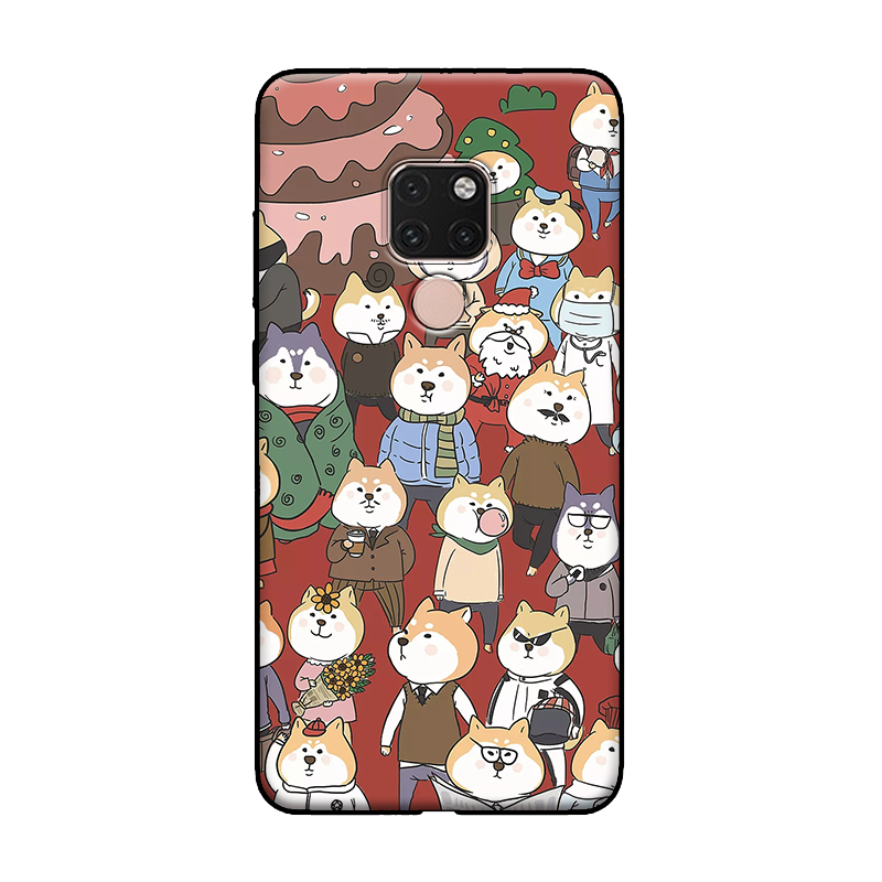 Étui Huawei Mate 20 X Charmant Dessin Animé Chiens, Coque Huawei Mate 20 X Fluide Doux Tout Compris