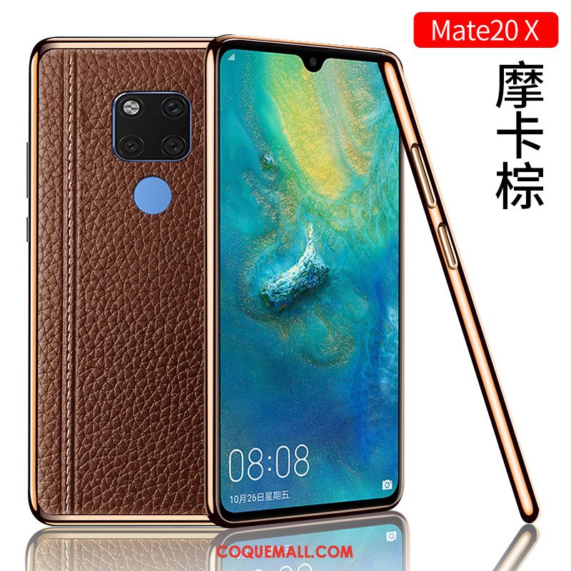 Étui Huawei Mate 20 X Cuir Véritable Personnalité Net Rouge, Coque Huawei Mate 20 X Incassable Créatif