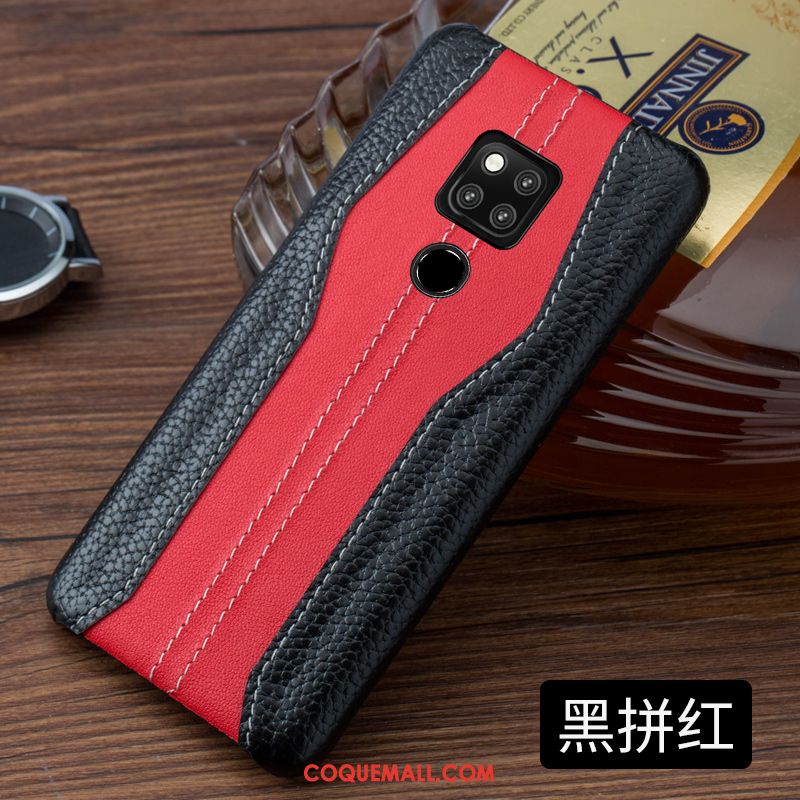 Étui Huawei Mate 20 X Cuir Véritable Protection Rouge, Coque Huawei Mate 20 X Incassable Étui En Cuir Braun