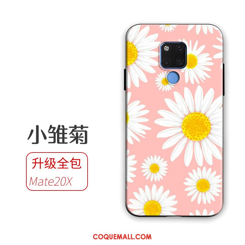 Étui Huawei Mate 20 X Fluide Doux Art Frais, Coque Huawei Mate 20 X Fleurs Téléphone Portable