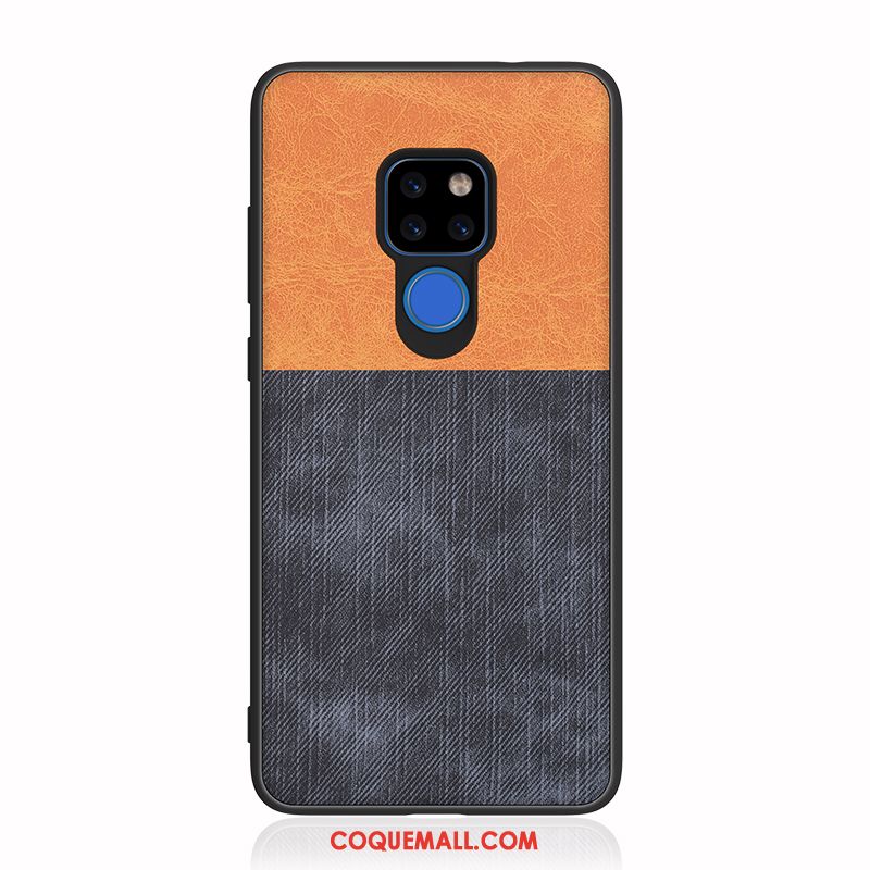 Étui Huawei Mate 20 X Incassable En Denim Protection, Coque Huawei Mate 20 X Personnalité Simple Braun