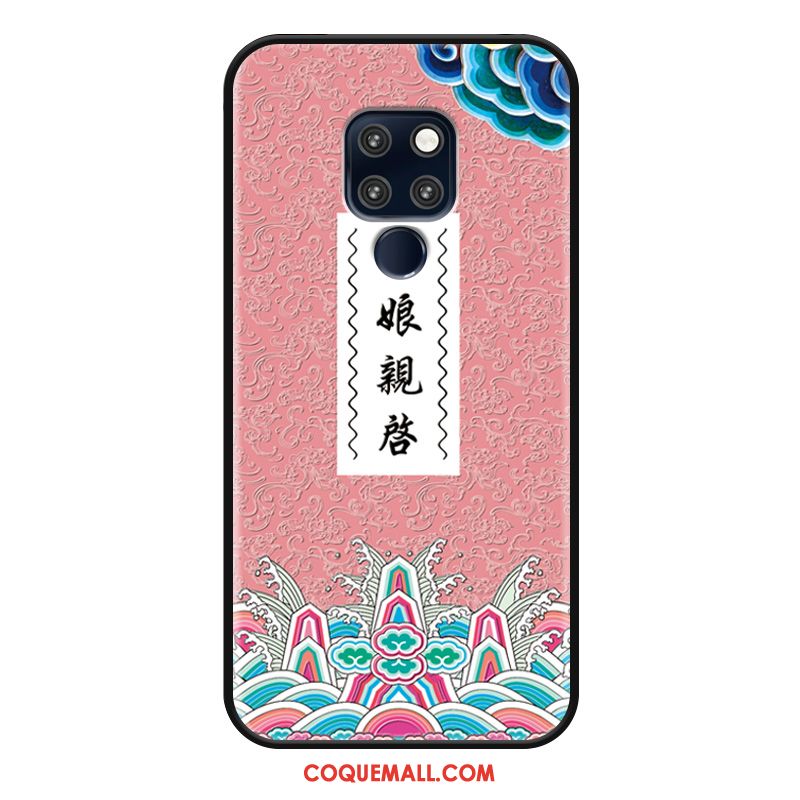 Étui Huawei Mate 20 X Jaune Téléphone Portable Gaufrage, Coque Huawei Mate 20 X Créatif Style Chinois