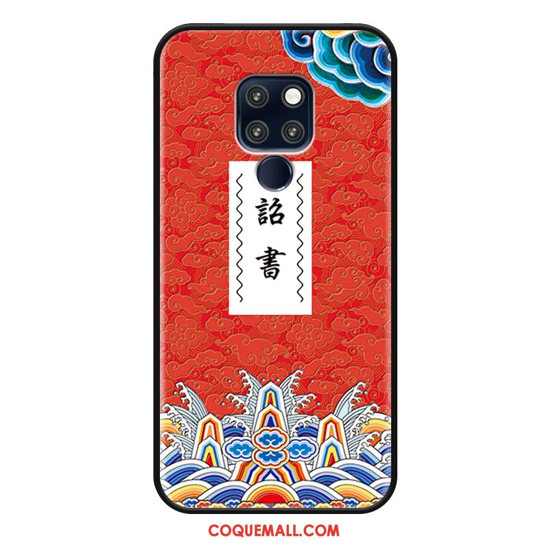 Étui Huawei Mate 20 X Jaune Téléphone Portable Gaufrage, Coque Huawei Mate 20 X Créatif Style Chinois