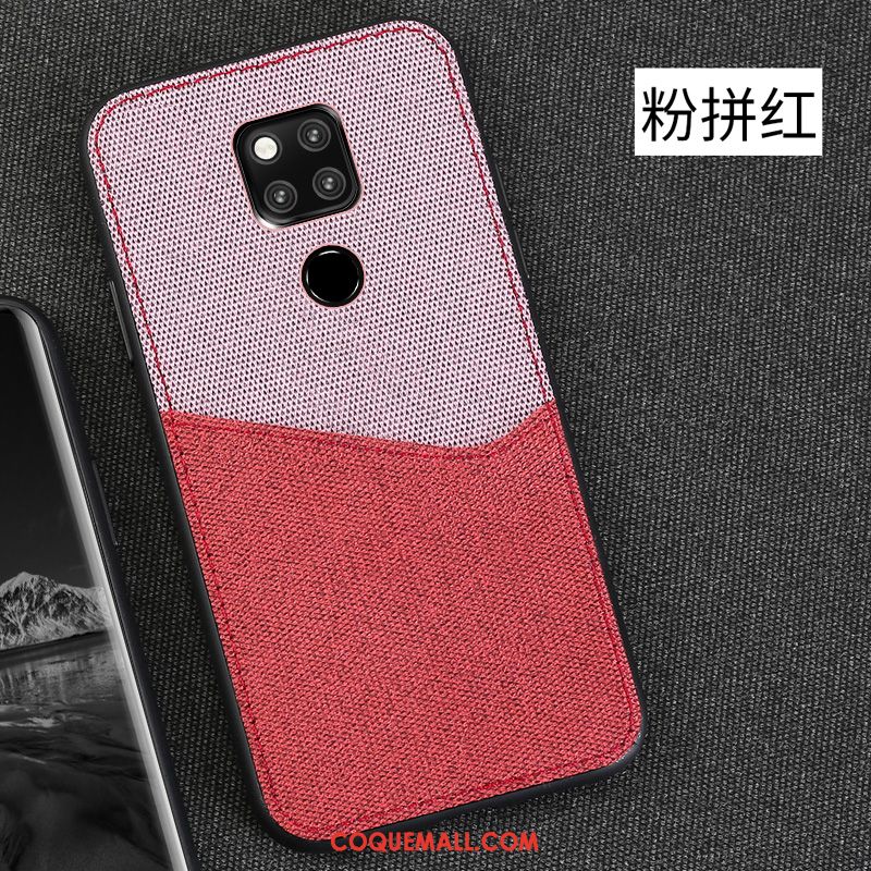 Étui Huawei Mate 20 X Modèle Fleurie Protection Rouge, Coque Huawei Mate 20 X Carte Tissu