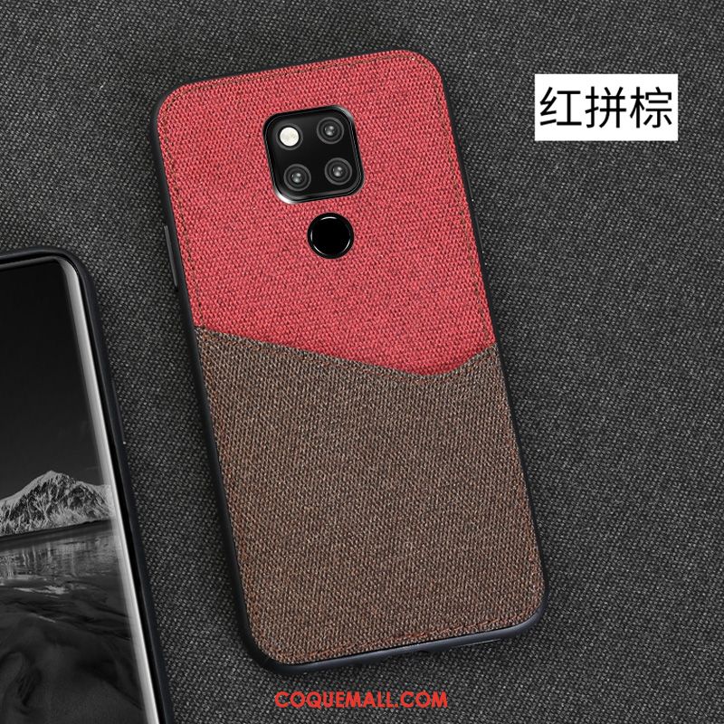 Étui Huawei Mate 20 X Modèle Fleurie Protection Rouge, Coque Huawei Mate 20 X Carte Tissu