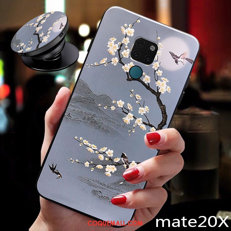 Étui Huawei Mate 20 X Personnalité Anneau Frais, Coque Huawei Mate 20 X Nouveau Net Rouge