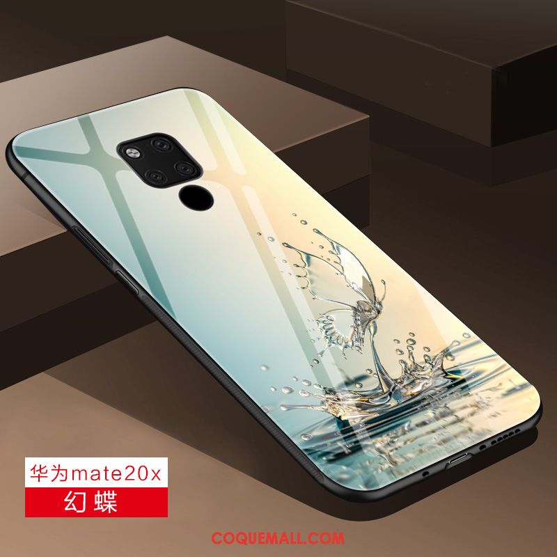 Étui Huawei Mate 20 X Tout Compris Tendance Rouge, Coque Huawei Mate 20 X Net Rouge Miroir