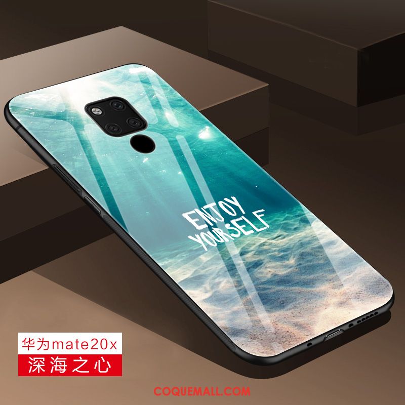 Étui Huawei Mate 20 X Tout Compris Tendance Rouge, Coque Huawei Mate 20 X Net Rouge Miroir