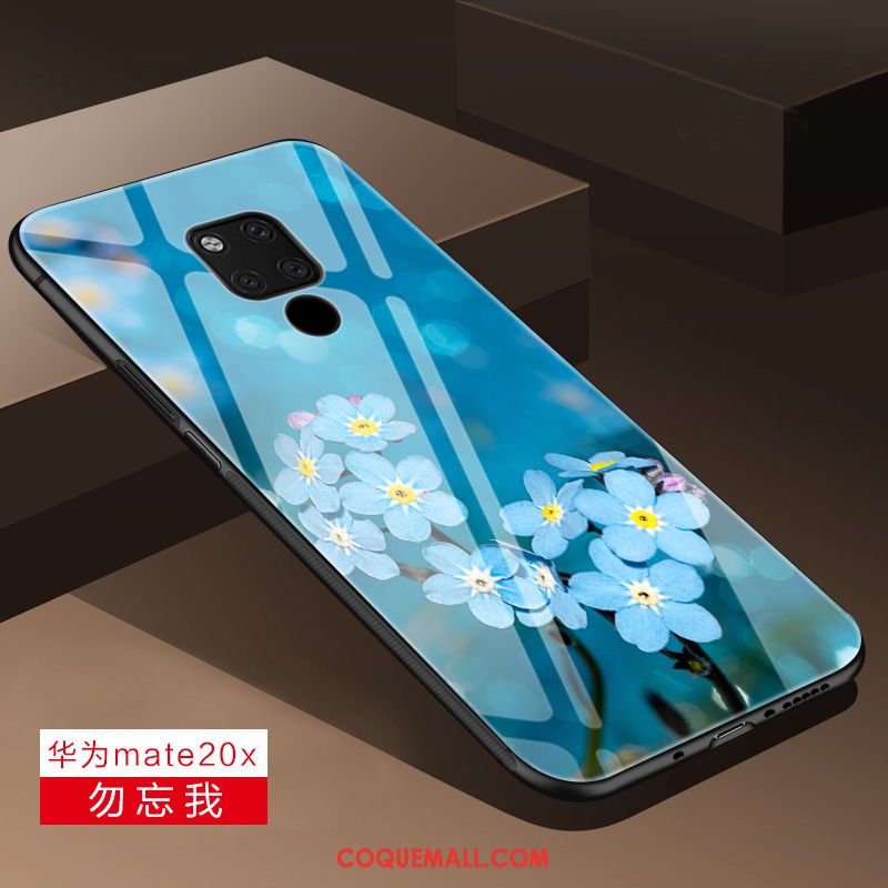 Étui Huawei Mate 20 X Tout Compris Tendance Rouge, Coque Huawei Mate 20 X Net Rouge Miroir