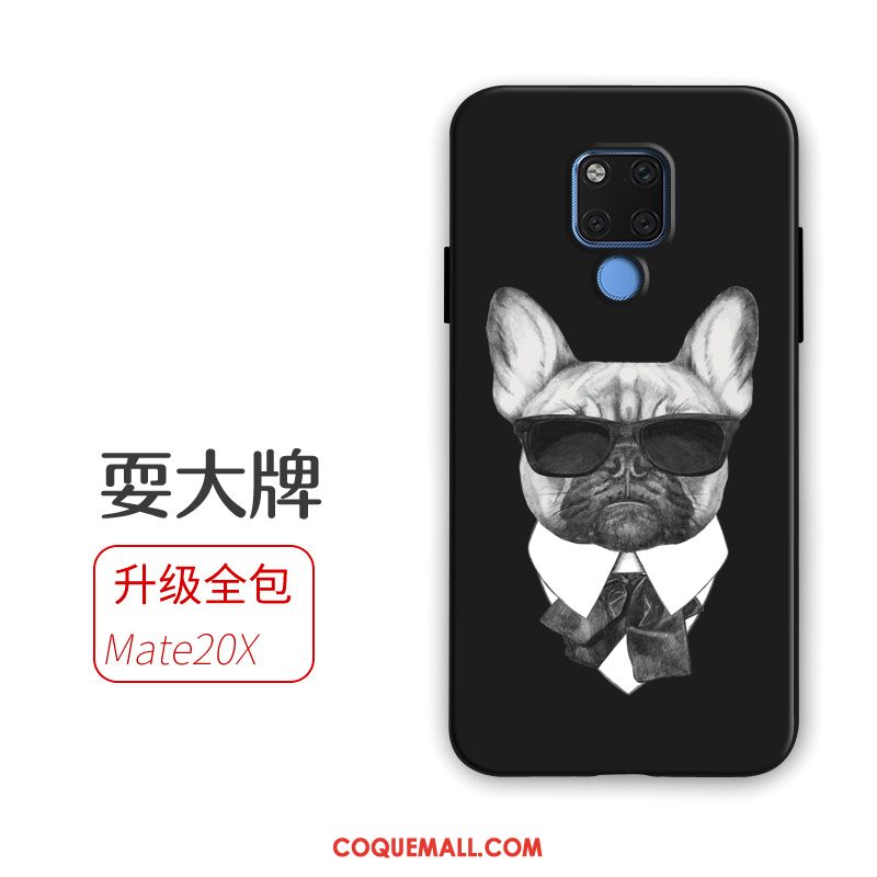 Étui Huawei Mate 20 X Téléphone Portable Tout Compris Protection, Coque Huawei Mate 20 X Fluide Doux Noir