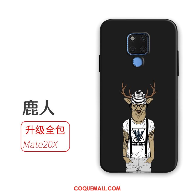 Étui Huawei Mate 20 X Téléphone Portable Tout Compris Protection, Coque Huawei Mate 20 X Fluide Doux Noir