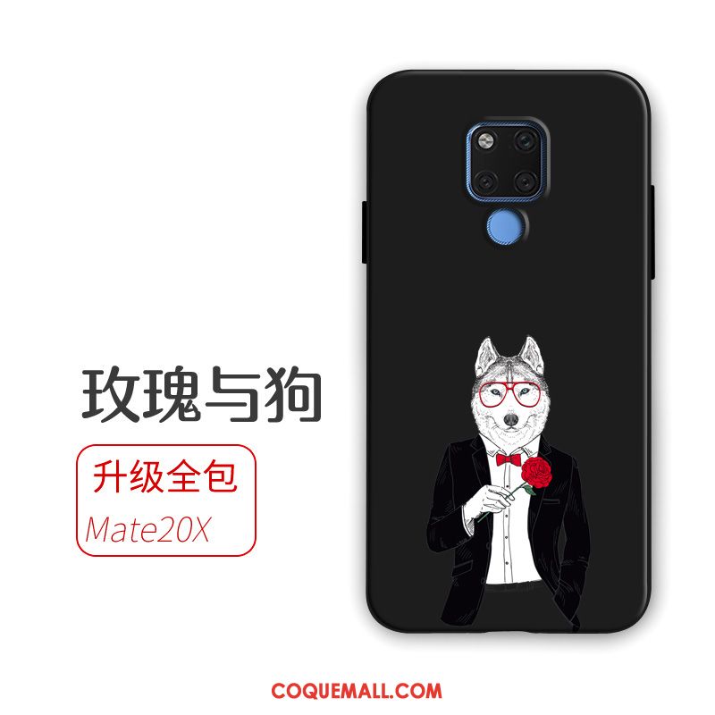 Étui Huawei Mate 20 X Téléphone Portable Tout Compris Protection, Coque Huawei Mate 20 X Fluide Doux Noir