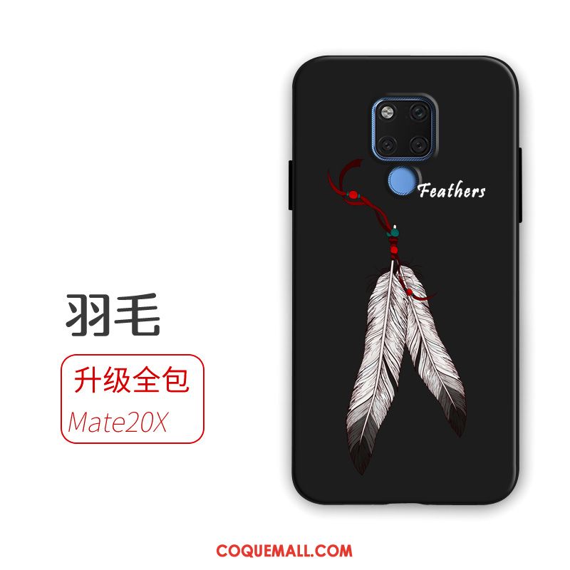 Étui Huawei Mate 20 X Téléphone Portable Tout Compris Protection, Coque Huawei Mate 20 X Fluide Doux Noir