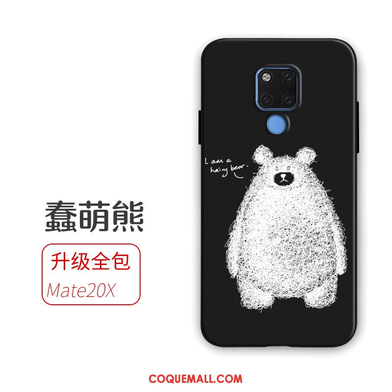 Étui Huawei Mate 20 X Téléphone Portable Tout Compris Protection, Coque Huawei Mate 20 X Fluide Doux Noir