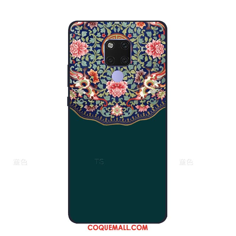 Étui Huawei Mate 20 X Téléphone Portable Vintage Net Rouge, Coque Huawei Mate 20 X Vent Ethnique