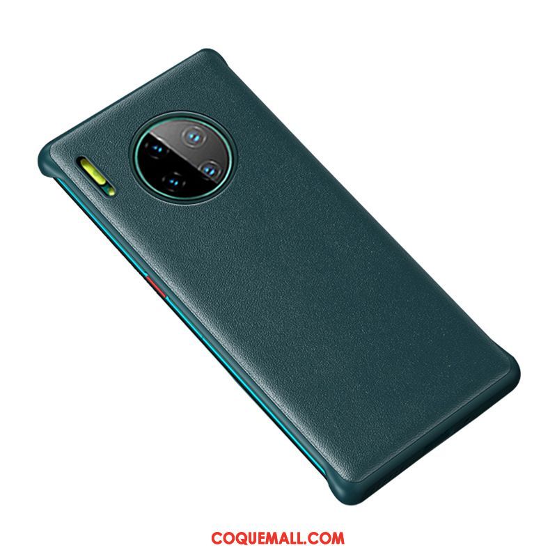 Étui Huawei Mate 30 Border Noir Protection, Coque Huawei Mate 30 Téléphone Portable Cuir Véritable