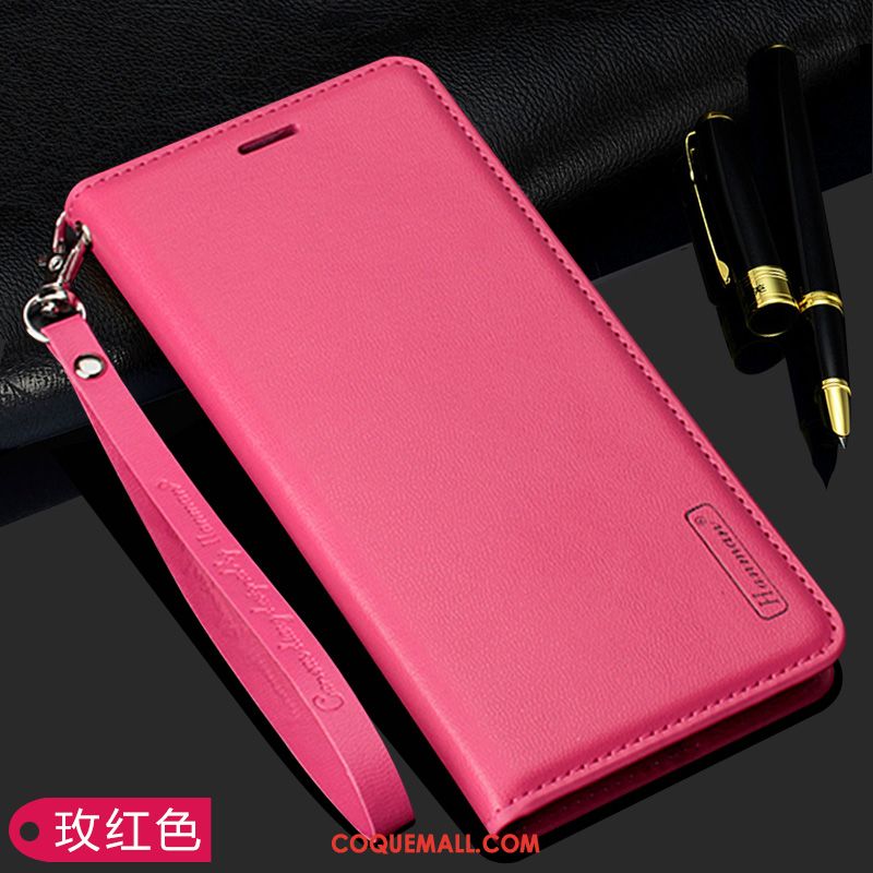 Étui Huawei Mate 30 Clamshell Téléphone Portable Incassable, Coque Huawei Mate 30 En Cuir Rose