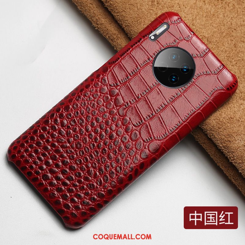 Étui Huawei Mate 30 Classic Cuir Véritable Luxe, Coque Huawei Mate 30 Protection Cuir Haut