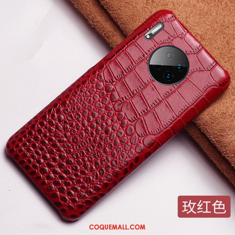 Étui Huawei Mate 30 Classic Cuir Véritable Luxe, Coque Huawei Mate 30 Protection Cuir Haut