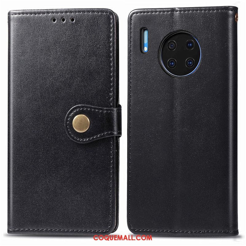 Étui Huawei Mate 30 En Cuir Similicuir Simple, Coque Huawei Mate 30 Rouge Couleur Unie