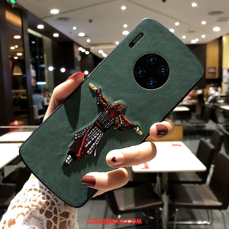 Étui Huawei Mate 30 Incassable Marque De Tendance Vert, Coque Huawei Mate 30 Tout Compris Protection