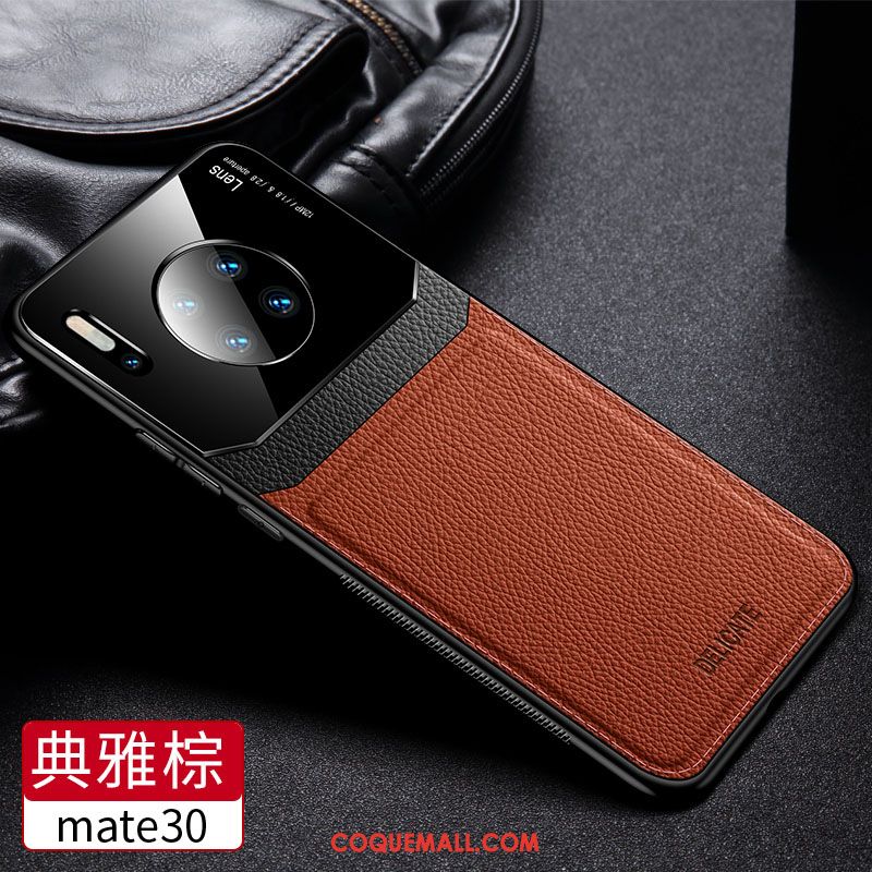 Étui Huawei Mate 30 Incassable Net Rouge Verre, Coque Huawei Mate 30 Personnalité Protection