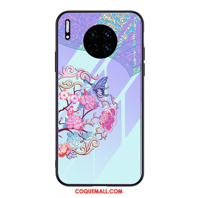 Étui Huawei Mate 30 Incassable Personnalité Créatif, Coque Huawei Mate 30 Verre Violet